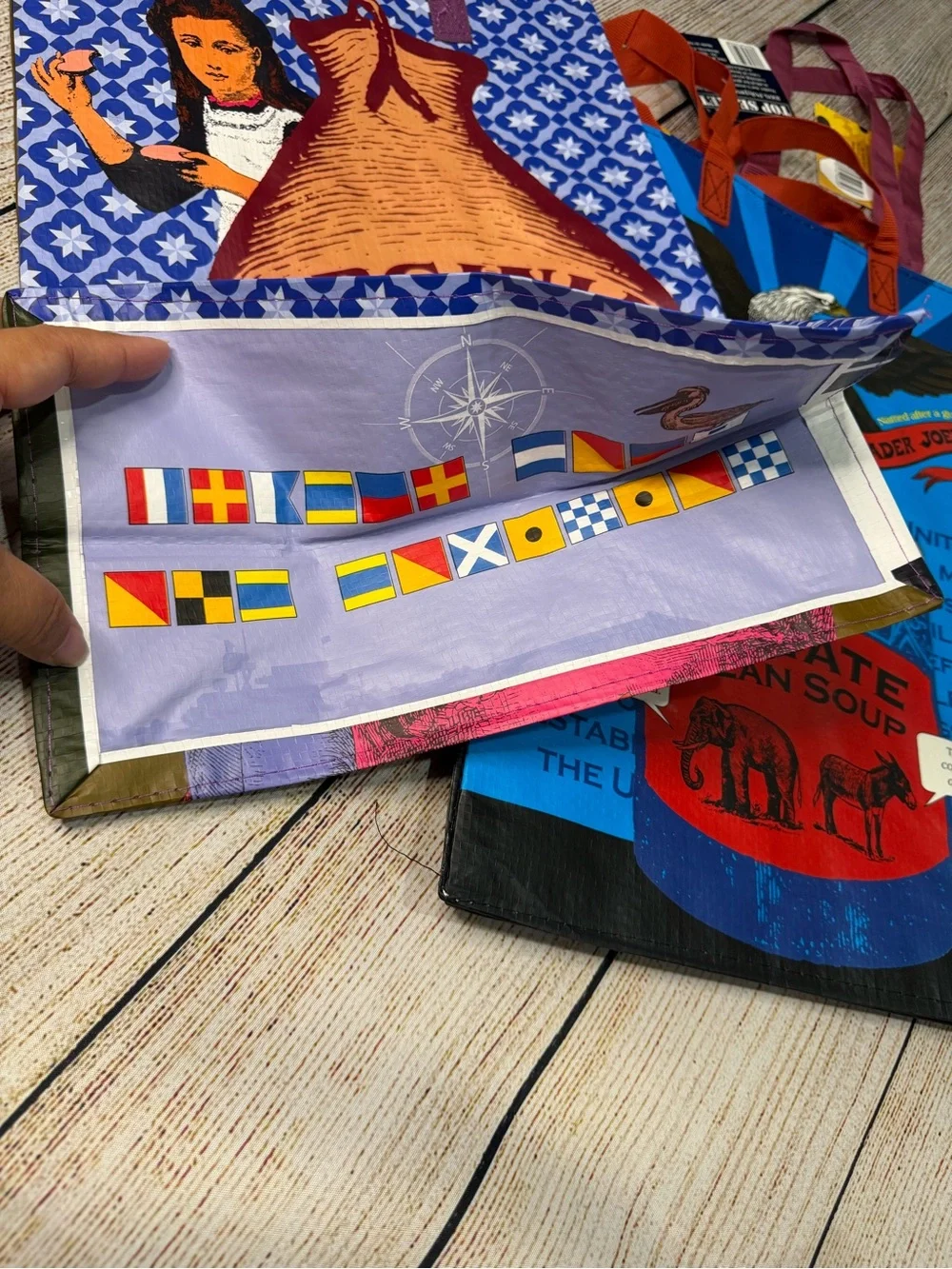 Set of 3 Trader Joe's Reusable Tote Bag DMV Pack Washington DC Maryland Virginia